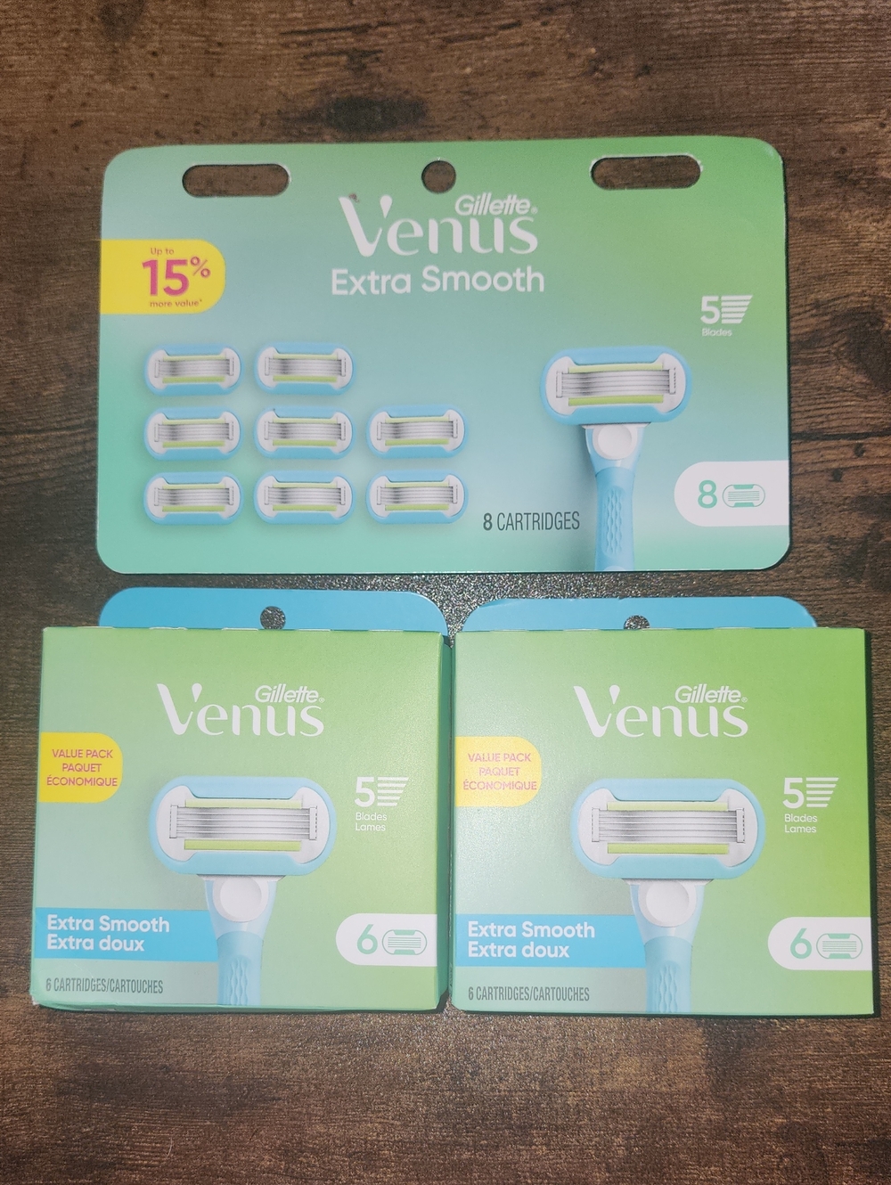 GILLETTE VENUS EXTRA SMOOTH (8pk/6pk/6pk)